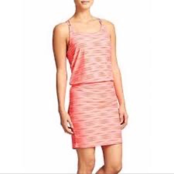 Athleta Ariel Venice Semor Swim Racerback Dress Coral Orange - Picture 2 of 6